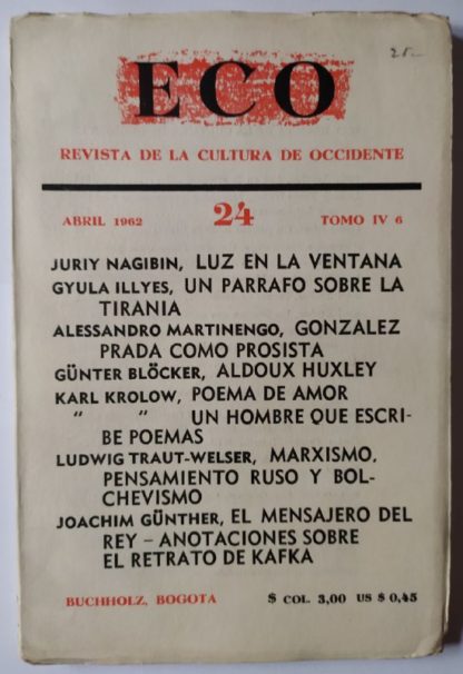 ECO. Revista de la cultura de occidente. 24.