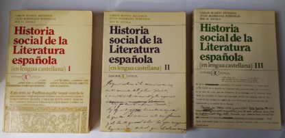 Historia social de la literatura española. (en lengua castellana) (3 Tomos)