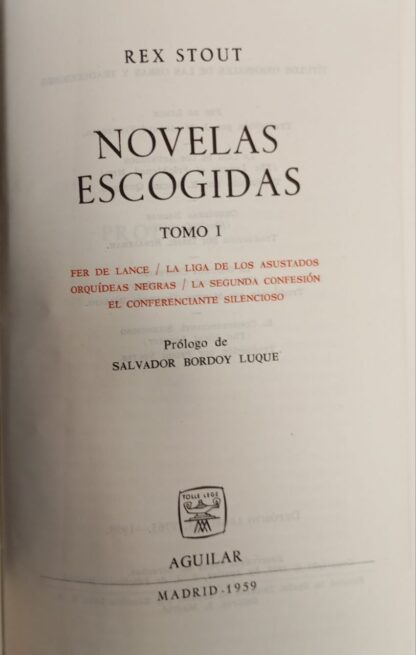 Novelas escogidas. Rex Stout. Tomo I, II. - Imagen 2