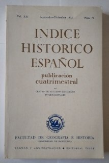 Índice histórico español. Publicación cuatrimestral. Vol XXI.