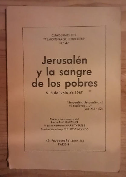 Jerusalén y la sangre de los pobres