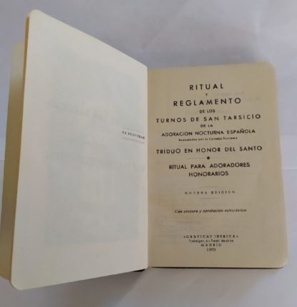 Ritual y reglamento de los turnos de San Tarsicio de la adoración nocturna española
