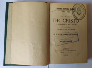 Imitación de Cristo y menosprecio del mundo.