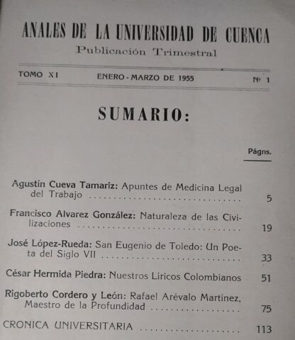 Anales de la universidad de Cuenca. Tomo XI. Nº 1 - Imagen 2