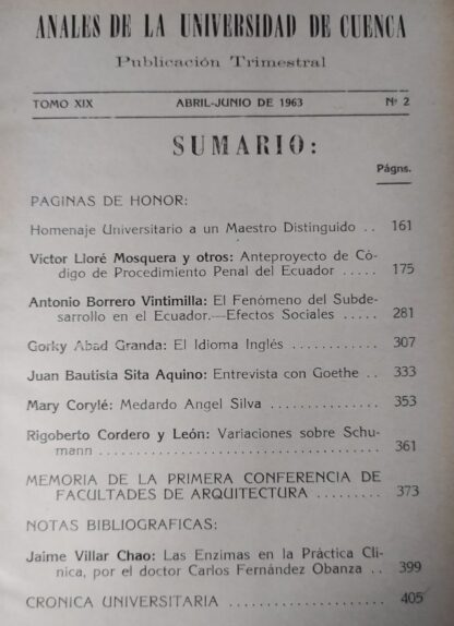 Anales de la universidad de Cuenca. Tomo XIX. Nº 2 - Imagen 2