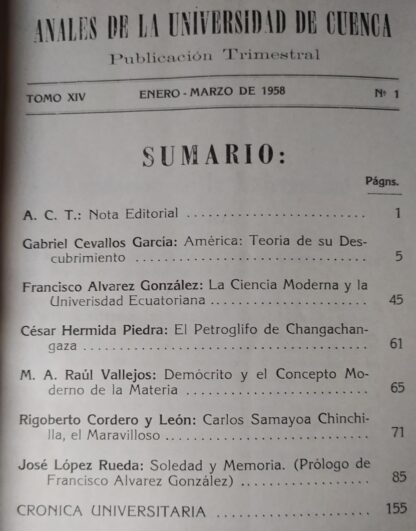 Anales de la universidad de Cuenca. Tomo XIV. Nº 1 - Imagen 2