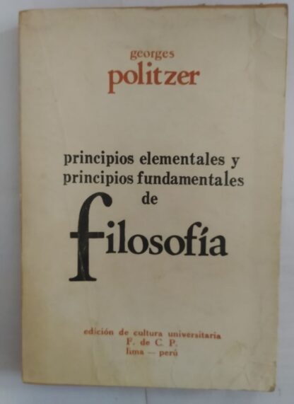 Principios elementales y principios fundamentales de filosofía.