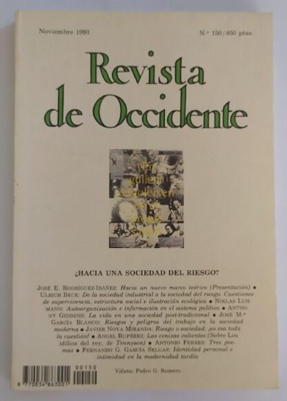 Revista de Occidente. ¿Hacia una sociedad del riesgo. Nº 150 Noviembre 1993