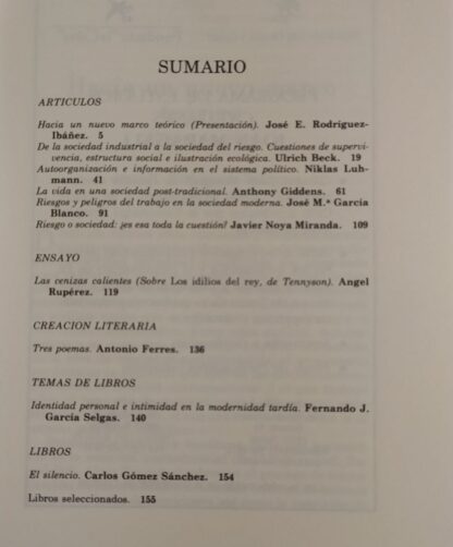 Revista de Occidente. ¿Hacia una sociedad del riesgo. Nº 150 Noviembre 1993 - Imagen 2