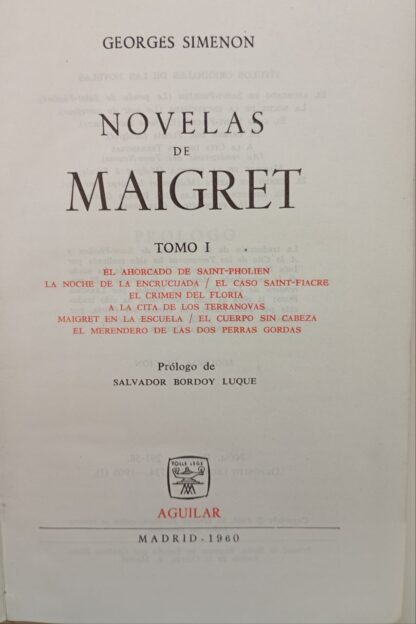 Novelas de Maigret. Georges Simenon. Tomos I, II, III, IV, V, IV - Imagen 8