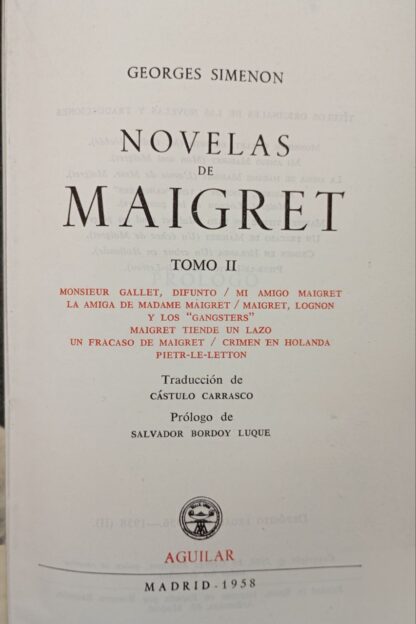 Novelas de Maigret. Georges Simenon. Tomos I, II, III, IV, V, IV - Imagen 7