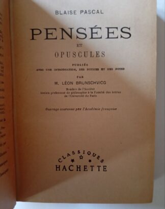 Penseés et opuscules
